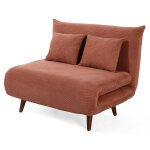 Lumi - banquette convertible clic - clac 1 place en velours ctel - terracotta
