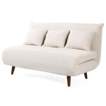 Lumi - banquette convertible clic - clac 2 places en velours ctel - beige