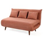 Lumi - banquette convertible clic - clac 2 places en velours côtelé - terracotta Lumi - banquette convertible clic - clac 2 places en velours côtelé - terracotta