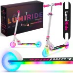 Trottinette enfant - lumi ride - 2 roues 7 couleurs led 20 programmes - 3 + ans 50 kg pliable rglable ...