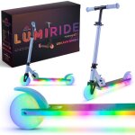 Trottinette enfant - lumi ride - 2 roues 7 couleurs led 20 programmes - 3 + ans 50 kg pliable rglable ...