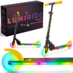 Trottinette enfant - lumi ride - 2 roues 7 couleurs led 20 programmes - 3 + ans 50 kg pliable rglable ...