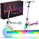 Trottinette enfant - lumi ride - 2 roues 7 couleurs led 20 programmes - 3 + ans 50 kg pliable rglable ...
