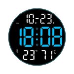 Lumi�re ambiante 12 pouces grand �cran multifonction horloge simple salon horloge murale led horloge ...