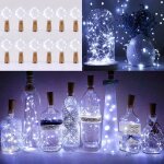 Lumi�res de bouteille led - 12pcs - 20 leds - 2m fil de cuivre - blanc froid