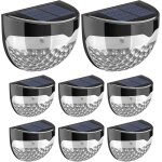Lumi�res de cl�ture solaires lampe de jardin d�corative applique murale ext�rieure led sans fil �tanche ...