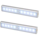 Lumire de dtecteur de mouvement barre de lumire de nuit  dtecteur de mouvement pir sans fil  10 ...