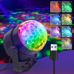 Lumire disco led nettlife boule disco lumire de fte contrle par la musique rotative  360 7 rgb ...