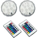 Lumire led submersible paquet de 2 lampes led impermable avec tlcommande rvb changement de couleur ...