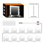 Lumire miroir coiffeuse 10 ampoules led miroir lumiere hollywood kit de led lampe pour cosmtique salle ...