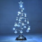 Lumi�re de no�l cristal 33 cm sapin de table led avec pendentif cristal d�coration maison / bureau mariage ...