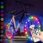 Lumières de roue de vélo - led - télécommande - 16 couleurs - imperméable - 2 m Lumières de roue de vélo - led - télécommande - 16 couleurs - imperméable - 2 m