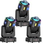 Lumi�res de sc�ne dj 3 pcs - uking - 180w - rgbw 360� - effets laser & strobe - dmx 512 - lyre dj pour ...