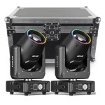 Lumires de scne - uking 230w rgbw led dj lyre gobo avec des bandes lumineuses - pack de 2 avec flycase ...