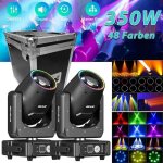 Lumi�res de sc�ne - uking 350w rgbw led dj lyre gobo avec des bandes lumineuses - pack de 2 avec flycase ...