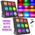 Lumi�res de sc�ne - uking �clairage de sc�ne 9 rgbw led pour dj concert soir�e club bar - pack de 2