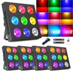 Lumi�res de sc�ne - uking �clairage de sc�ne 9 rgbw led pour dj concert soir�e club bar - pack de 4