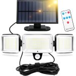 Lumiere solaire exterieur avec detecteur de mouvement224 leds lampe solaire exterieur1600 lumens projecteur ...