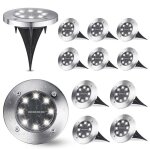 Lumi�re solaire ext�rieur12 pcs lampe solaire au sol jardin blanc8 led etanche ip55 spot solaire ext�rieur ...