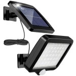 Lumi�re solaire ext�rieure 56 led avec d�tecteur de mouvement ip65 panneau solaire s�par� et c�ble 5 ...