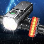 Lumiere velo avant et arriere [spot & faisceau dinondation] [8 + 6 modes d�clairage] lampe v�lo led puissante ...