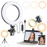 Lumi�re vid�oconf�rence led 6 ring light pour ordinateur portable avec clip et tr�pied anneau lumineux ...