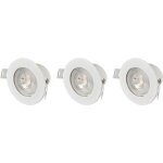 Luminaire � led encastrable - sygonix - sy - 6418008 - lot de 3 - 55 w / 550 lm - blanc chaud 2700k