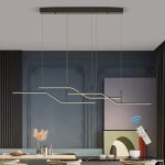 Luminaire suspendu moderne  3 lumires 45w noir led lustre led  intensit variable luminaire  onde ...