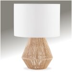 Luminaire - tectake - lampe de chevet lignea lux au style boh�me 60w avec grand abat - jour en tissu ...