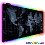 Lumineux led light carte du monde tapis de souris gaming carte led rtro - eclairage rvb avec cble usb ...