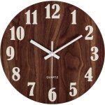 Lumineuse horloge murale fluorescente ronde bois silencieuse pendule murale dcoratives pour cuisine ...