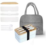 Lunch box - japonaise - 2 Étages - hermétique - micro - ondes - zéro déchet Lunch box - japonaise - 2 Étages - hermétique - micro - ondes - zéro déchet