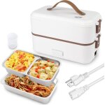 Lunch box chauffante chauffe - plats portable pour les dplacements mini cuiseur  riz 2 couches 800 ...
