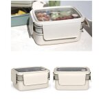 Lunch box isotherme - non spécifié - double étage - 600 ml et 400 ml - acier inoxydable - hermétique Lunch box isotherme - non spécifié - double étage - 600 ml et 400 ml - acier inoxydable - hermétique