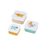 Lunch box - petit jour - la ferme - set de 3 - rectangulaire - enfant - bleu