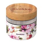 Lunch box - quokka - deli dark flowers - verre borosilicate - 820 ml - bouchon en bambou