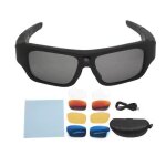 Lunettes camra sport 4k hd - lunettes de soleil vido polarises - 4 lentilles interchangeables - rando ...