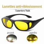 Lunettes cyclisme de nuit anti - �blouissement ? verres jaunes vision nocturne ? sur - lunettes pour ...