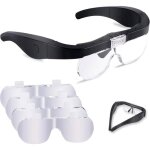 Lunette loupe frontale - okz� - 2 led - grossissement 1. 5x - 5x - 4 lentilles amovibles - mains libres ...