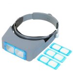 Lunettes loupe grossissante - mich - �clairage int�gr� - 4 lentilles amovibles - grossissement 1. 5x ...
