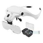 Lunettes loupe led - mich - grossissement 1. 0x - 3. 5x - 5 lentilles d�tachables - mains libres - �clairage ...