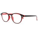 Lunettes loupes - proloupe - lunette lecture ronde rouge et noir lyka - dioptrie 35 - rouge