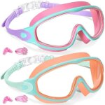 Lunettes de natation pour enfantsanti bu�e et �tanche lunettes de piscine ajustables avec �couteurs boutons ...