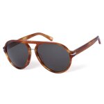 Lunettes rondes en ac�tate pour homme - botaniq - bis - 7020 - 102 - forme aviateur - gloss havana