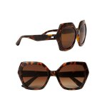 Lunettes de soleil - bois dorange - hexagonales - �caille marron fonc� - protection uv 3 - l�g�res 45g ...