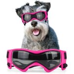 Lunettes de soleil pour chien de race moyenne protection uv coupe - vent et antibue rglables pour petits ...