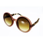 Lunettes de soleil femme okkia sun mod�le 014 monica pink havana de forme ronde r�tro tendance dessin�e ...