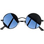 Lunette de soleil homme ronde polarise rtro lennon style basique pour voyage uv400[152]