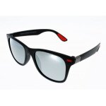 Lunettes de soleil mixte ad sol pz 20098 noir verre miroir argent style vintage polarisees