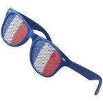 Lunette de supporter - cotillons dalsace - 14. 5 cm - plastique - bleu - blanc - rouge - adulte